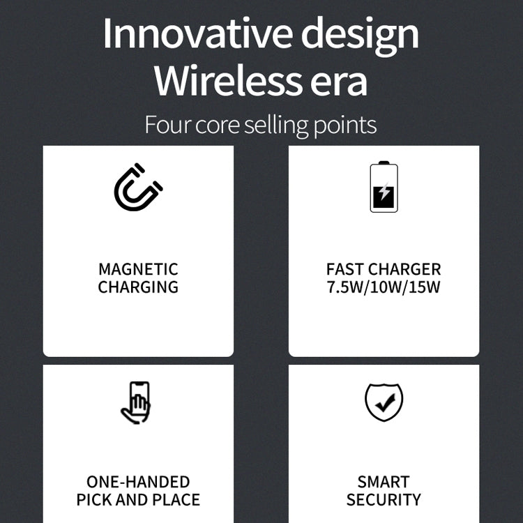 OJD-83 3 in 1 Magnetic Suction Vertical Bracket Wireless Charger for Mobile Phone & iWatch & AirPods