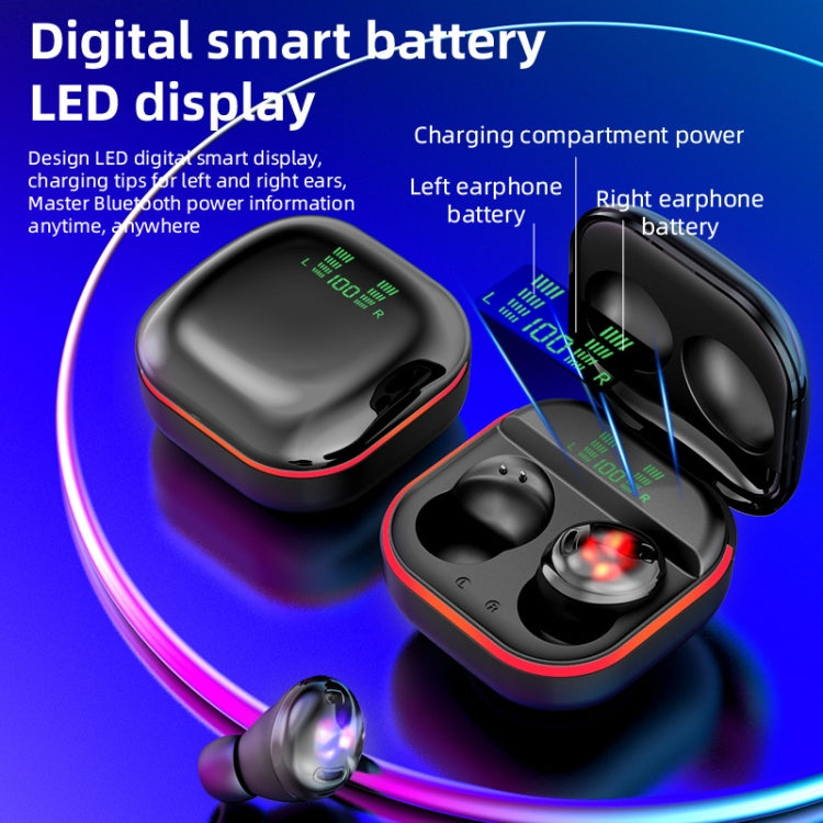 S190 TWS Bluetooth 5.1 Power Display Mini Wireless Headphone with Breathing Lights(Black)