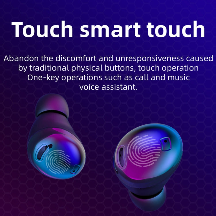 S190 TWS Bluetooth 5.1 Power Display Mini Wireless Headphone with Breathing Lights(Black)