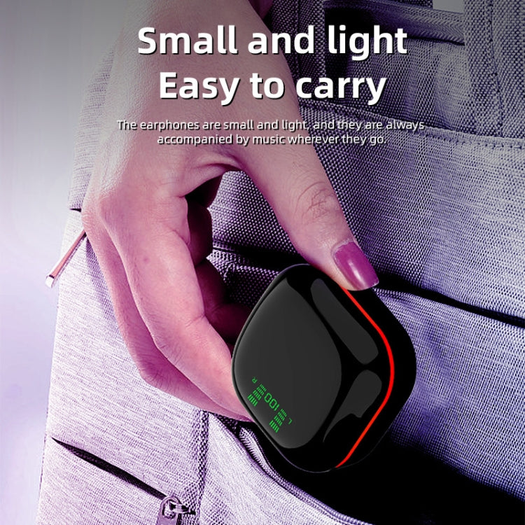 S190 TWS Bluetooth 5.1 Power Display Mini Wireless Headphone with Breathing Lights(Black)
