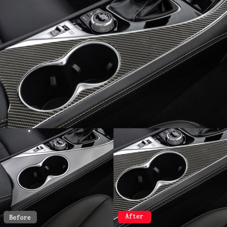 Car Water Cup Holder Panel Carbon Fiber Decorative Stickers For Infiniti Q50L/Q60, Drive On The Left