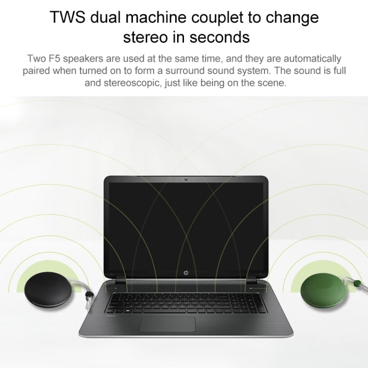 F5 TWS Outdoor Waterproof Mini Bluetooth Speaker with Lanyard Support Hands-free
