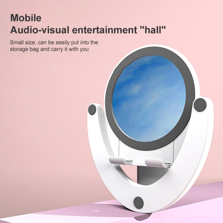 Folding Portable Mirror Phone Holder For 3-7 inch Mobile Phone