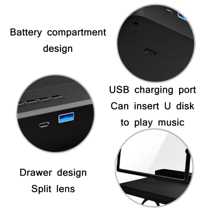 Folding Mobile Phone Screen Magnifying Glass With Bluetooth Speaker