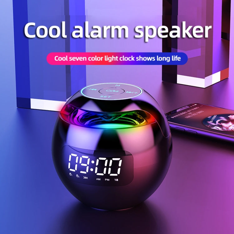 ZXL-G90 Portable Colorful Ball Bluetooth Speaker, Style: Clock Version (White)