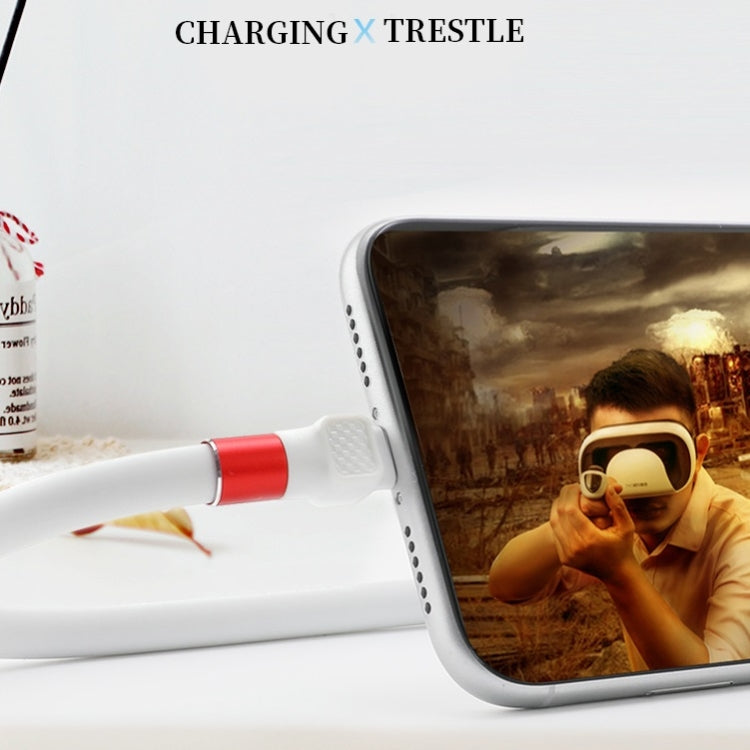 Desktop Lazy Mobile Phone Holder Fast Charging Data Cable, Model: USB to Micro USB(White)