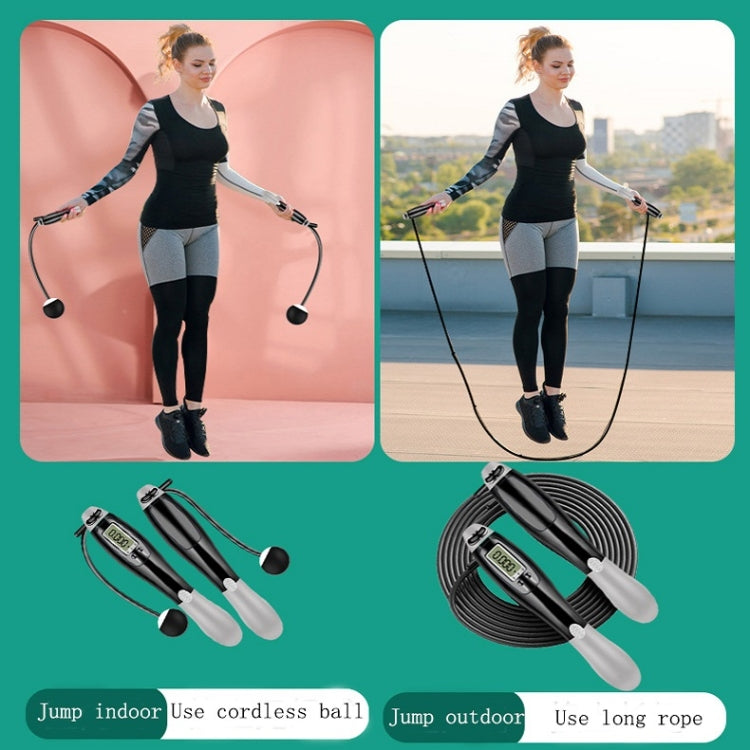 2 PCS Sport Electronic Counting Wire Skipping Rope, Style: Wired Wire Rope (Gray)