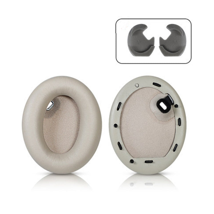 2 PCS Leather Headset Earmuffs for Sony 1000XM4 Champagne with Snap