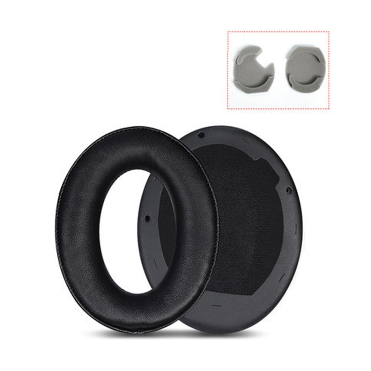 2 PCS Leather Headset Earmuffs for Sony 1000XM4 Black Protein Skin No Snap
