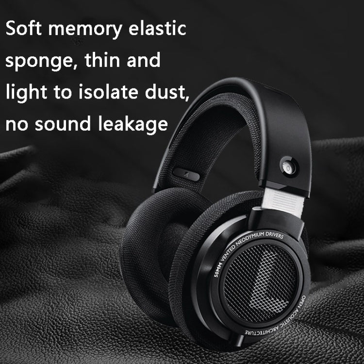 2 PCS Headset Sponge Earmuffs for Philips SHP9500(Black Mesh)