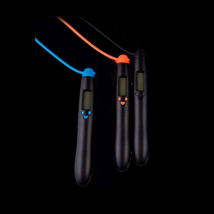 Intelligent Voice Broadcast Electronic Counting Skipping Rope(Black Handle+Orange)