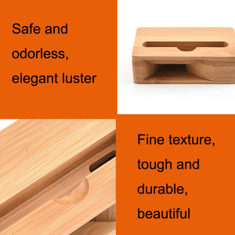 2 PCS GB050 Mobile Phone Stand Bamboo Loudspeaker