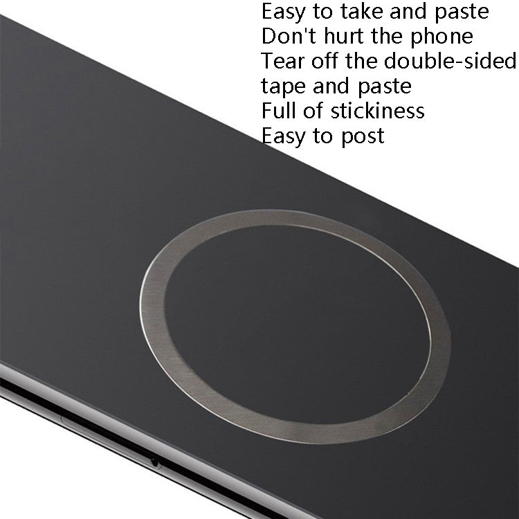 20 PCS Ring Car Magnetic Suction Wireless Charger Lead Magnetic Ring Back Sticker, Color: Black