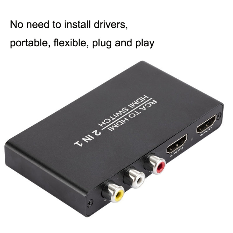 QH021 AV + HDMI To I HDMI 2 To 1 Out Switcher