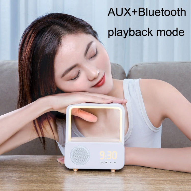 WH-J08 Home Portable Mini Bluetooth Speaker with Night Light Clock Style