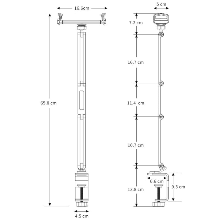 P60 Desktop Folding Mobile Phone Chuck Holder For 4-13 Inch Mobile Phone/Tablet