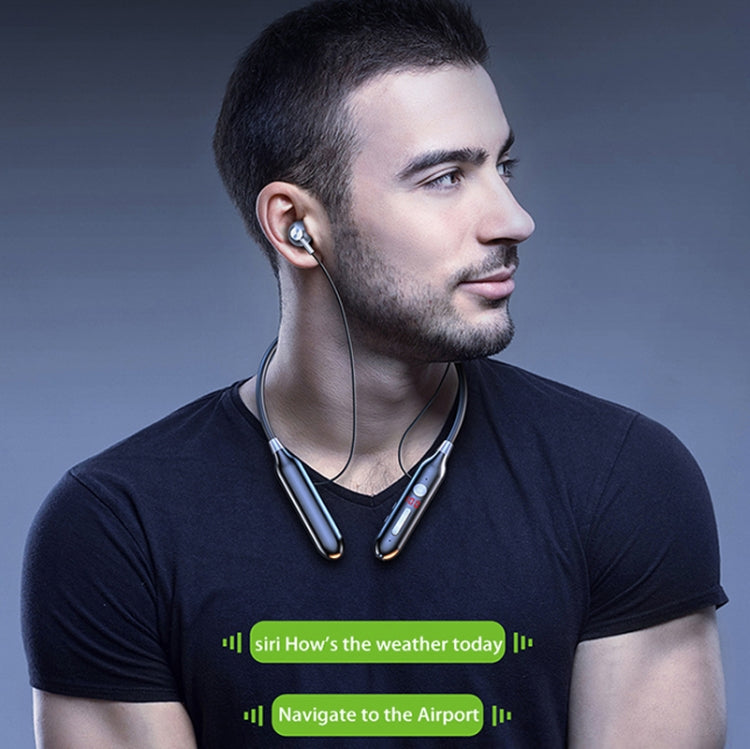 S880 Long Battery Life Neckband Wireless Bluetooth Earphone Support AUX(Black)