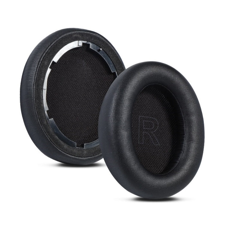 1 Pair Protein Leather Sponge Earphone Cover For Anker Soundcore Life Q10 (Black)