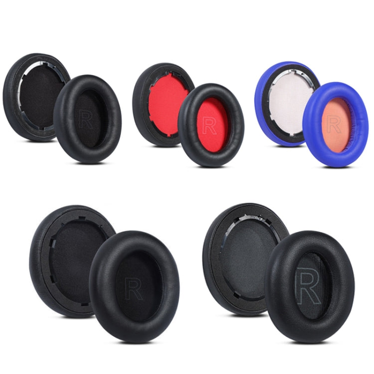 1 Pair Protein Leather Sponge Earphone Cover For Anker Soundcore Life Q10 (Black)