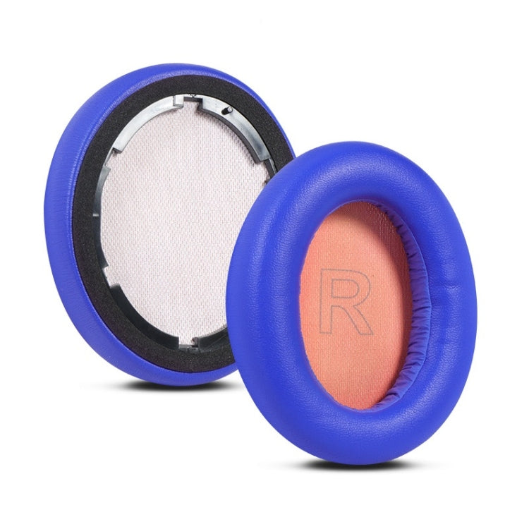 1 Pair Protein Leather Sponge Earphone Cover For Anker Soundcore Life Q10 (Blue+Orange)