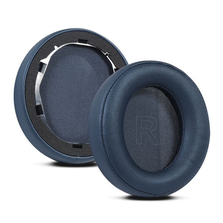 1 Pair Protein Leather Sponge Earphone Cover For Anker Soundcore Life Q30 (Dark Blue)