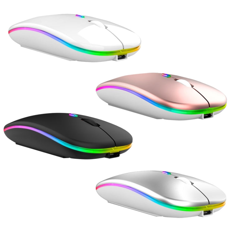 C7002 2400DPI 4 Keys Colorful Luminous Wireless Mouse, Color: Dual-modes Rose Gold