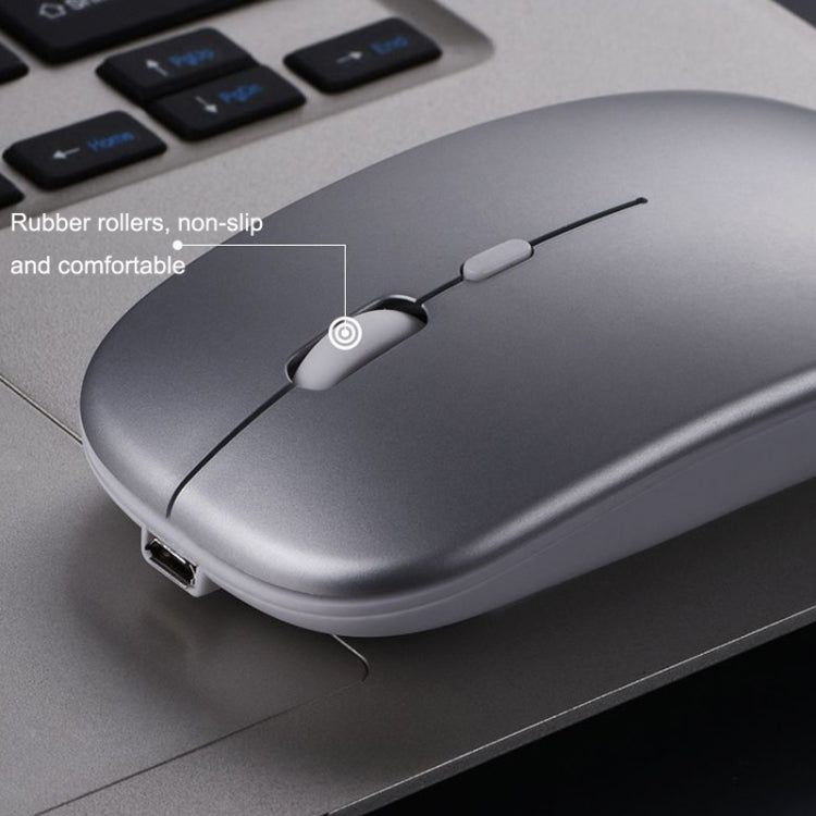 C7002 2400DPI 4 Keys Colorful Luminous Wireless Mouse, Color: Dual-modes Silver