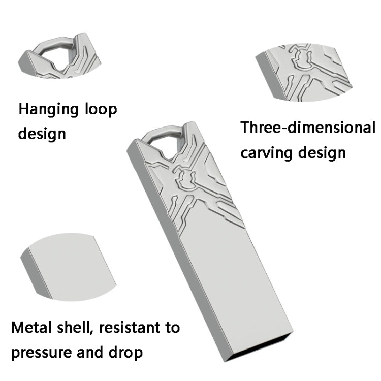 Jg1 USB 2.0 High-Speed Metal Engraving Car USB Flash Drives, Capacity: 32GB(White)