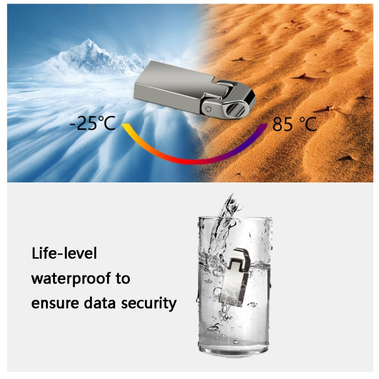 It02 High-Speed USB 2.0 Chain Buckle Metal USB Flash Drives, Capacity: 32GB(White)