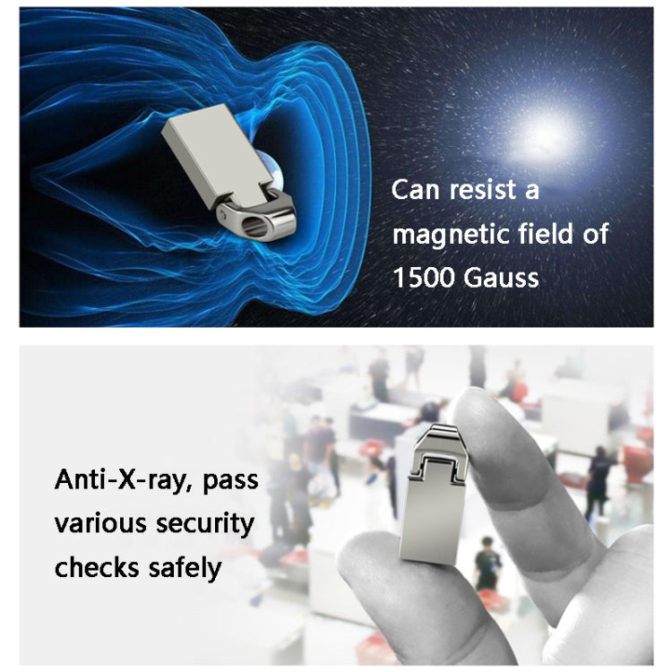 It02 High-Speed USB 2.0 Chain Buckle Metal USB Flash Drives, Capacity: 128GB(White)