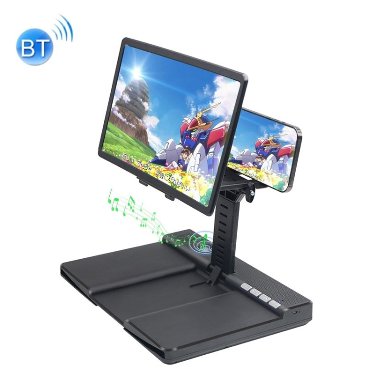 L21 Liftable Mobile Phone Stand Screen Amplifier With Bluetooth Speaker(Black)