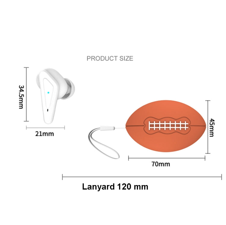 JYP-LR18 TWS Bluetooth 5.0 Rugby Shape Semi-In-Ear Game Earphone
