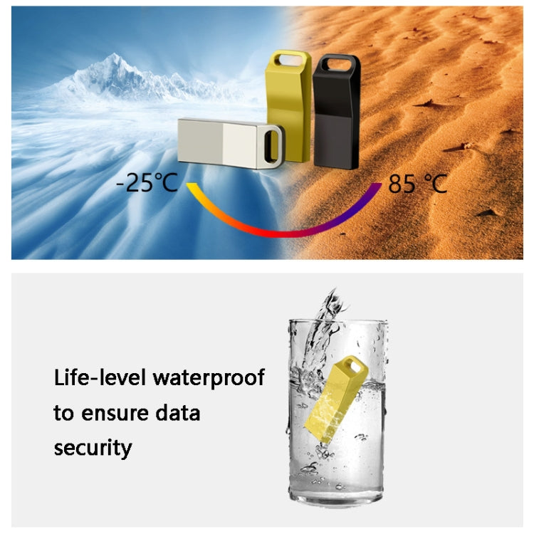 JHQG1 Step Shape Metal High Speed USB Flash Drives, Capacity: 128GB(Silver Gray)