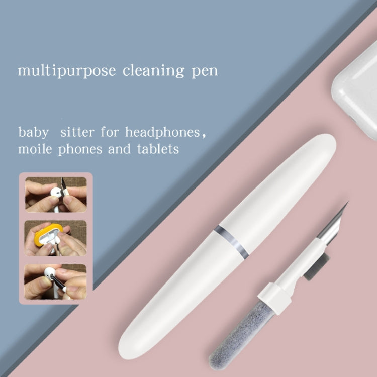 3 in 1 Bluetooth Earphone Mobile Phone Computer Cleaning Pen(White)