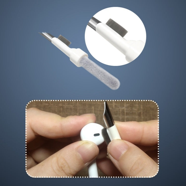 3 in 1 Bluetooth Earphone Mobile Phone Computer Cleaning Pen(White)