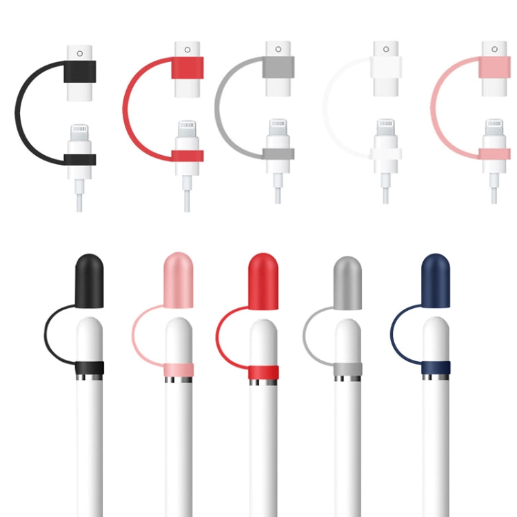 10 PCS Stylus Anti-lost Silicone Protective Case For Apple Pencil 1, Style: Pen Cap (Gray)