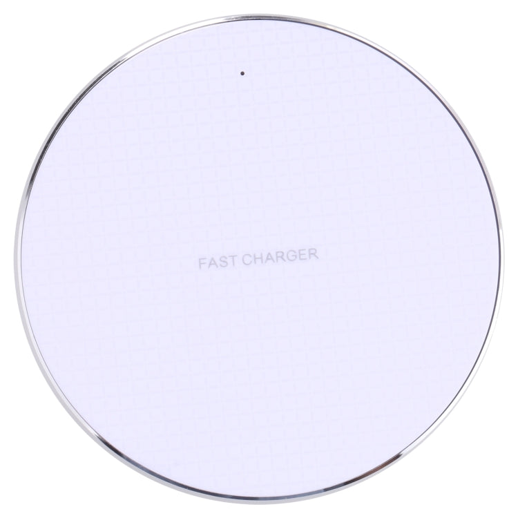 Q25 15W Plaid Pattern Desktop Metal Round Wireless Charger