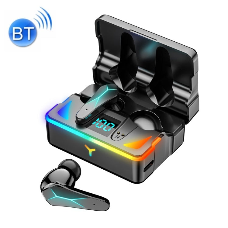 JYP-X7 TWS Bluetooth LED Display Noise-Cancelling Gaming Earphone(Black)