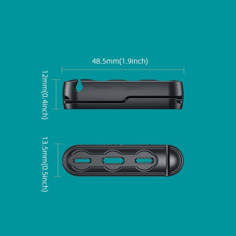 20 PCS Magnetic Suction Tip Storage Portable Anti-Loss Cable Manager(Black)