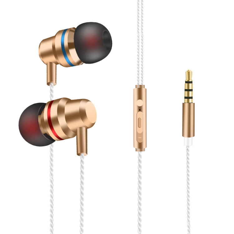 2 PCS TS8 3.5mm In-Ear Metal Wired Control Phone Earphone