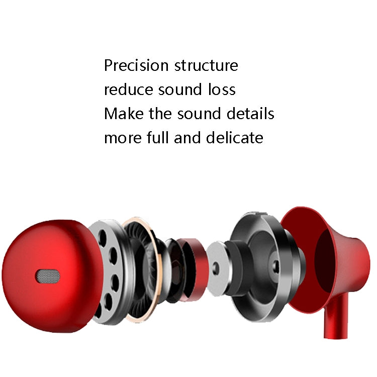 2 PCS TS720 3.5mm Heavy Bass Metal Earbud Wired Earphone