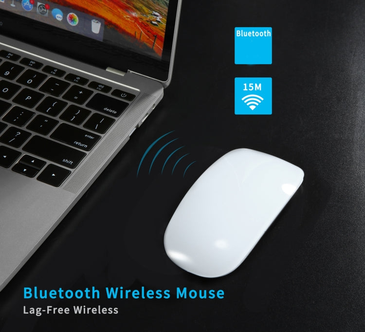 E9 1200 DPI Ultra Thin Touch Bluetooth Mouse,Style: Battery (White)