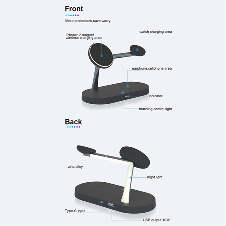 X452 3 in 1 Multifunctional 15W Wireless Charger with Night Light Function
