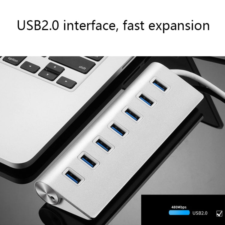 THL059 USB2.0 7 In 1 Aluminum Alloy HUB(7 Ports)