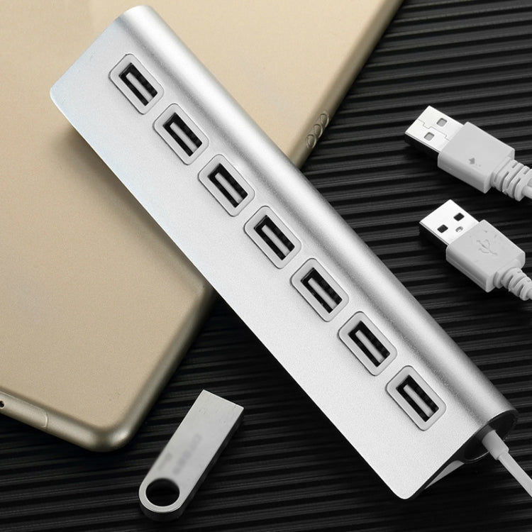 THL059 USB2.0 7 In 1 Aluminum Alloy HUB(7 Ports)