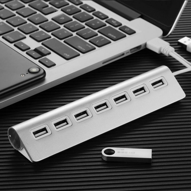 THL059 USB2.0 7 In 1 Aluminum Alloy HUB(7 Ports)