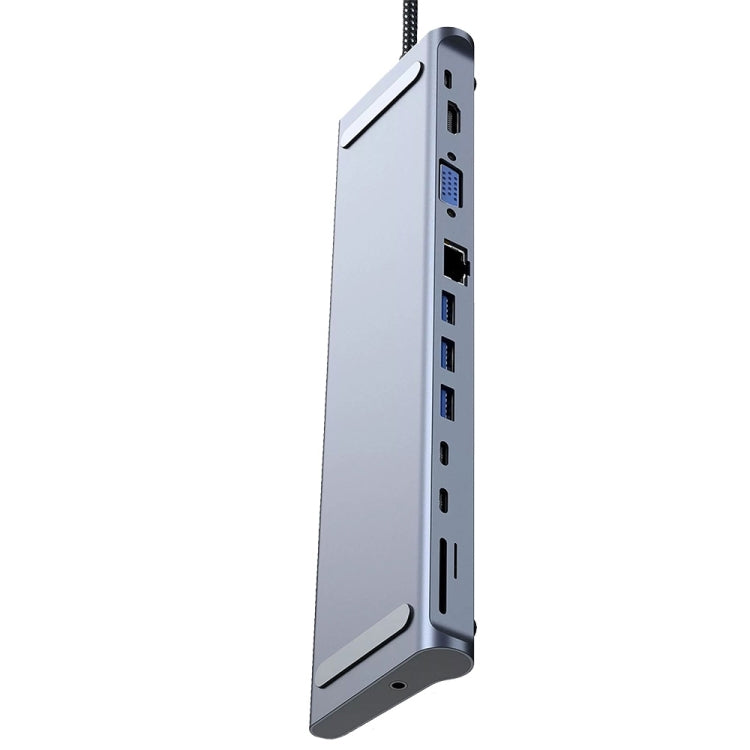 12 In 1 Multifunctional TYPE-C Extension HUB Adapter With Stand Function(THL-282)