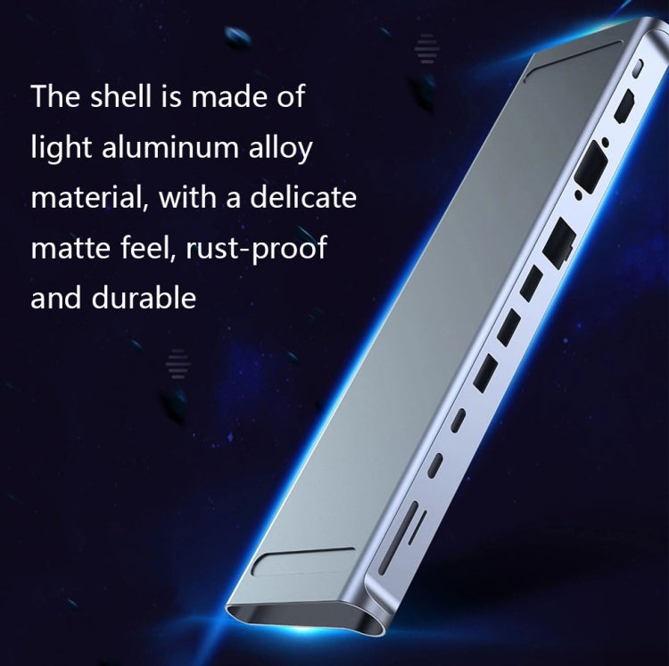 12 In 1 Multifunctional TYPE-C Extension HUB Adapter With Stand Function(THL-282)