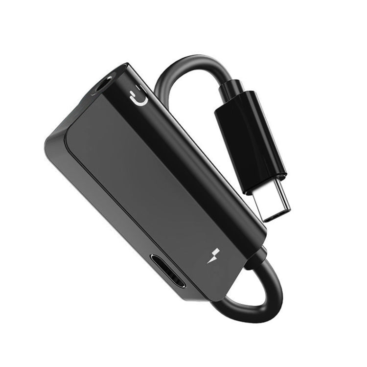 2 PCS 2 in 1 Type-C to Type-C + 3.5mm Headphone Audio Adapter