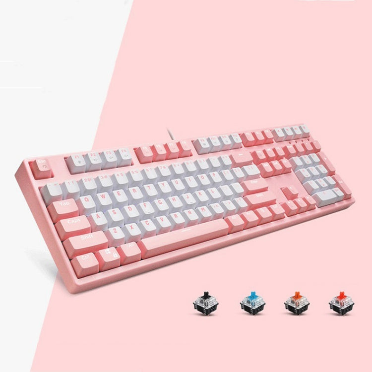 87/108 Keys Gaming Mechanical Keyboard, Colour: FY108 Pink Shell Black Shaft